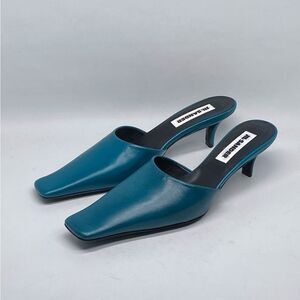 JIL SANDER Square Toe Leather Pumps size 36.5